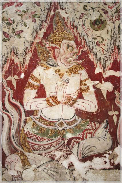 Garuda (Ayutthaya period) at  Wat Yai Suwannaram, Phetburi, Thailand.